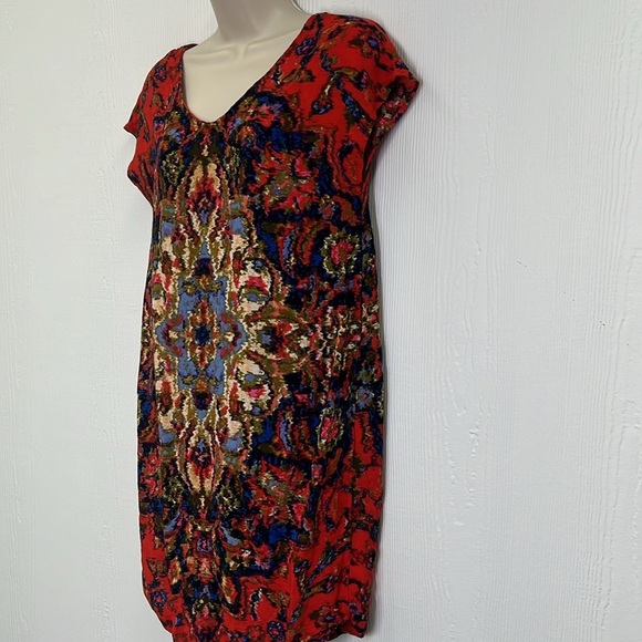 Anthropologie - Maeve Prins V Neck Short Sleeve Lightweight Colorful Dress Small - Picture 6 of 12